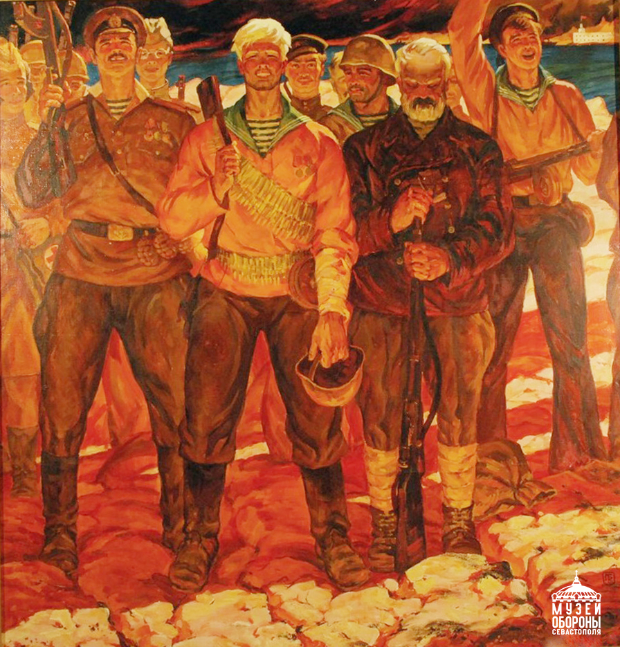 Брусенцов Г.Я. На земле Севастополя. Победители (авторское повторение). 1971 г. Холст, масло.jpg